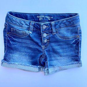 Hippie Girl Size 7 regular rise Midi Denim cuffed shorts